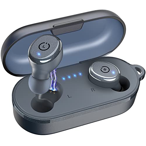 TOZO T10 Bluetooth 5.0 Wireless Earbuds with Wireless Charging Case IPX8 Waterproof Stereo Headphones in Ear Built in Mic Headset Premium Sound with Deep Bass for Sport Blue